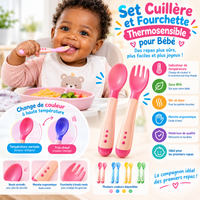 Set Cuillère et Fourchette Thermosensible pour Bébé