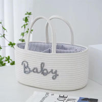 Panier de Rangement pour Bébé avec Poignées – Panier Organisateur Chambre Bébé – Coton Tressé – Plusieurs Couleurs