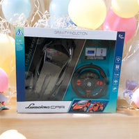 Voiture Télécommandée Sportive 1:12 – Modèle Rechargeable avec Volant de Contrôle