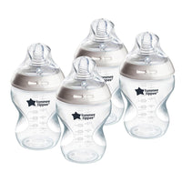 Tommee Tippee Natural Start – Lot de 4 Biberons 260 ml – Débit Lent 0m+ – Anti-Colique – Sans BPA