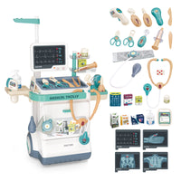 Chariot Médical pour Enfant – Kit Docteur 26 Pièces avec Lumières et Sons