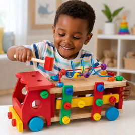Camion de construction en bois éducatif (Copie)
