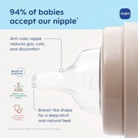 MAM Easy Active™ Biberons Bébé 330 ml – Lot de 4 – Débit Rapide + tétine X-Cut offerte