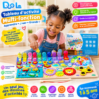 Tableau d’Activité Montessori Multifonction – Le Jeu Éducatif Complet pour Grandir en S’Amusant !