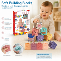 🧸 Blocs de Construction Sensoriels 12 Pièces – Apprendre en Jouant !
