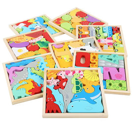 Puzzle Éducatif en Bois pour Enfants – Thèmes Animaux, Fruits, Lettres &amp; Véhicules 🍓🦖🚗*
