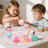 ☕ Service à Thé Montessori en Bois – Jeu d’Imitation Éducatif pour Enfants