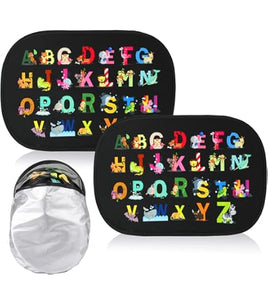 Lot de 2 Pare-soleil Voiture Enfants – Alphabet Coloré