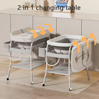 Baignoire Pliable sur pied pour Bébé - table langer 2 en 1