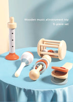 Lot de 5 jouets eveil Montessori en bois , musical