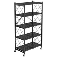 Étagère rangement 5 niveaux avec roues  pliable  en acier resistant
