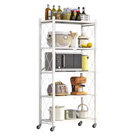 Étagère rangement 5 niveaux avec roues  pliable  en acier resistant