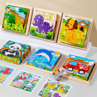 1 Puzzle en bois 3 D , 6 design à reproduire