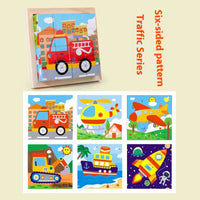 1 Puzzle en bois 3 D , 6 design à reproduire