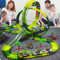 🦖 Circuit de Course Dino Adventure – Piste Flexible avec Camions et Dinosaures