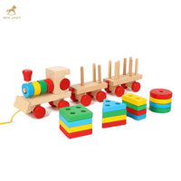 Montessori Le Train de Blocs en Bois