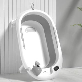 🛁 Baignoire pliable pour bébé avec coussin ergonomique – Confort  avec thermomètre ; sécurité dès la naissance