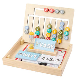 Jouet educatif Montessori pour stimuler la reconnaissance des lettres, l’orthographe et les bases des mathématiques
