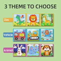 Puzzle 3 faces theme zoo