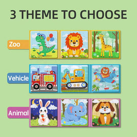 Puzzle 3 faces theme zoo