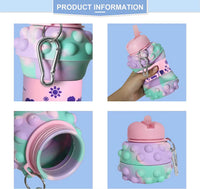 Gourde Pliable en Silicone – Colorée et Ludique – Avec Mousqueton 550 Ml