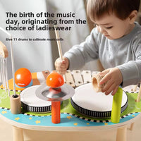 🥁 Wind Bell Drum – L’Ensemble Musical Montessori 4-en-1 qui Éveille le Talent de Bébé