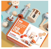 🎵 Coffret éveil avec sons en Bois Montessori – 6 Pièces