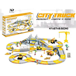 Circuit De Course voiture jaune CITY TRUCK 355 Pièces