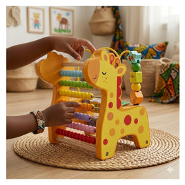 Jouet Éducatif en Bois Multiactivités – Forme Girafe – Abacus, Perles, Chiffres et Formes – Dès 18 Mois (Copie)