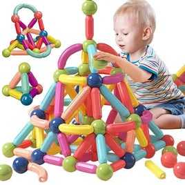 🧲 64 bâtonnets magnétiques et sphères de connexion Blocs de construction magnétiques XXL