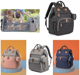 Sac à Dos à Langer 2-en-1 avec Lit Bébé Pliable