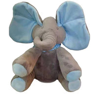 Peluche Éléphant Musicale – Jouet Interactif Doux pour Bébé. Oreilles qui bougent