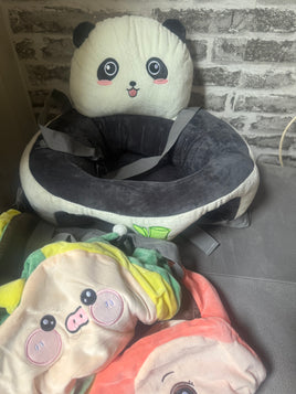 Siège d’apprentissage bébé en peluche – Modèle Panda avec ceinture de sécurité