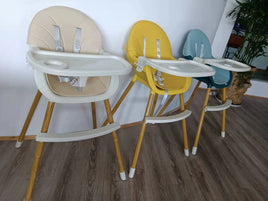 Chaise haute design scandinave évolutive 2 positions pied  bois solide (