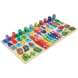 Jouet Puzzle Montessori en Bois chiffre lettres , balafon