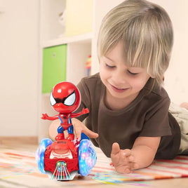 Voiture Toupie Spiderman – Jouet Lumineux et Musical pour Enfants