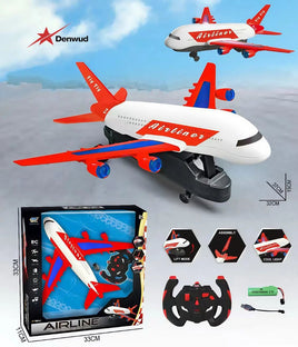 ✈️ Avion Télécommandé pour Enfants – Modèle Airliner 2.4 GHz | Lumières LED | Décollage Assisté | Jouet RC 33 cm