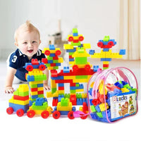 Ensemble de Blocs de Construction XL pour Enfants (100+ Pièces) – Briques Colorées Éducatives avec Sac de Rangement – Jouet de Construction Créatif STEM pour Garçons et Filles dès 2-3 Ans
