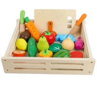 Découpe fruits et légumes avec plateau 17 pcs