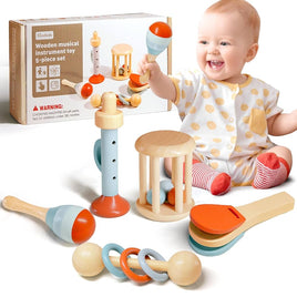 Lot de 5 jouets eveil Montessori en bois