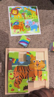 1 Puzzle en bois 3 D , 6 design à reproduire