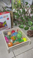 Découpe fruits et légumes avec plateau 17 pcs